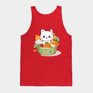 Cat kawaii bento sushi T-Shirt cute  funny Tank Top